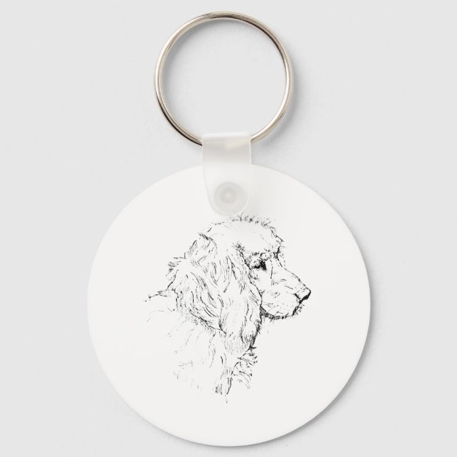 Cocker Spaniel – Minimalist Dog Line Drawing Key Ring (Front)