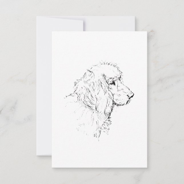 Cocker Spaniel – Minimalist Dog Line Drawing Thank You Card (Front)