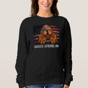 Cocker Spaniel Mum Americanl Dog Us Flag 4th Of Ju Sweatshirt