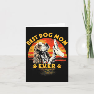 Cocker spaniel mum retro sunset funny dog mother's card