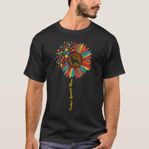 Cocker Spaniel Mum Sunflower Vintage Colourful Dog T-Shirt