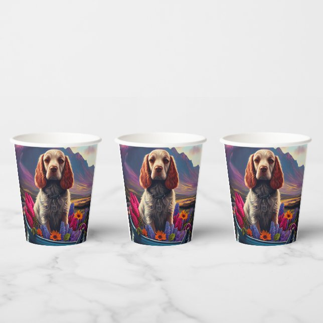 Cocker Spaniel on a Paddle: A Scenic Adventure Paper Cups (Multi)