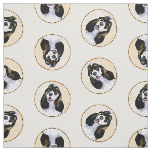 Cocker Spaniel Painting Parti Tan Original Dog Art Fabric