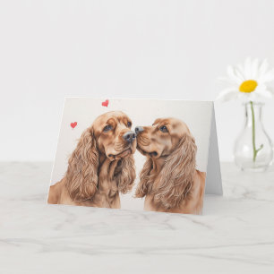 Cocker Spaniel Pair Valentine's Day Card