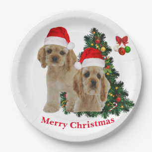 Cocker spaniel paper plate