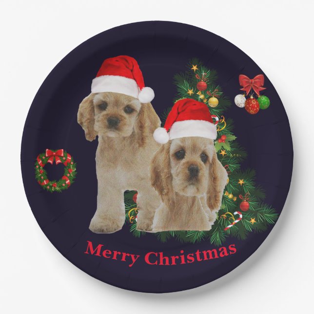 Cocker spaniel  paper plates (Front)