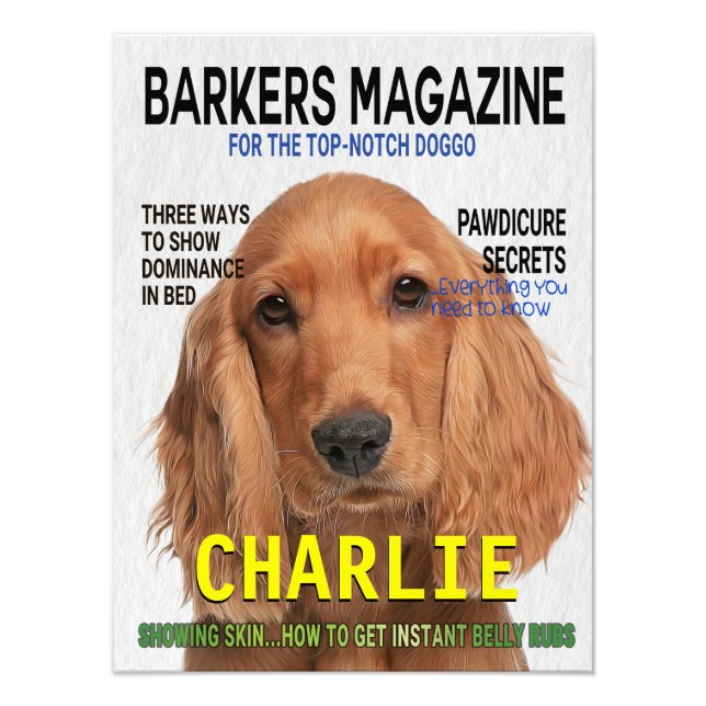 Cocker Spaniel Parody Magazine Cover Photo Print (Front)