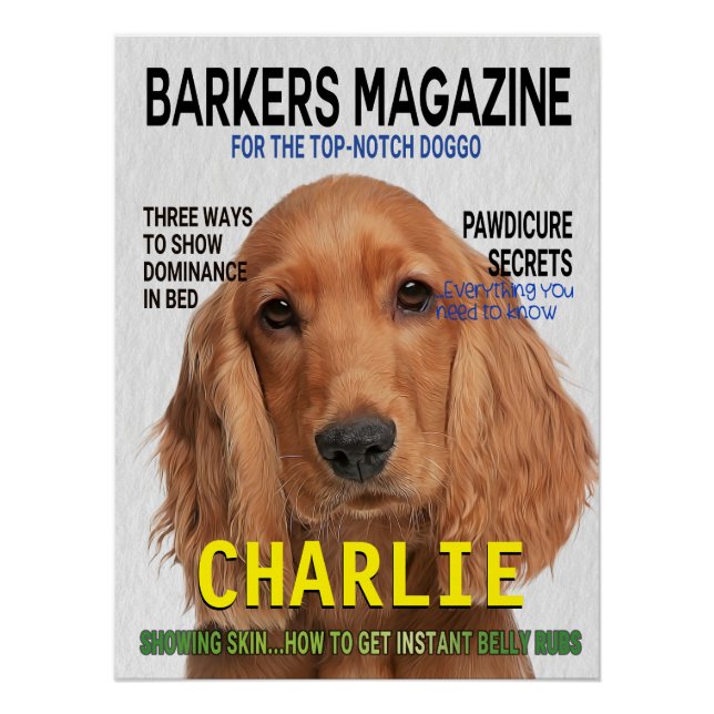 Cocker Spaniel Parody Magazine Cover Poster (Front)