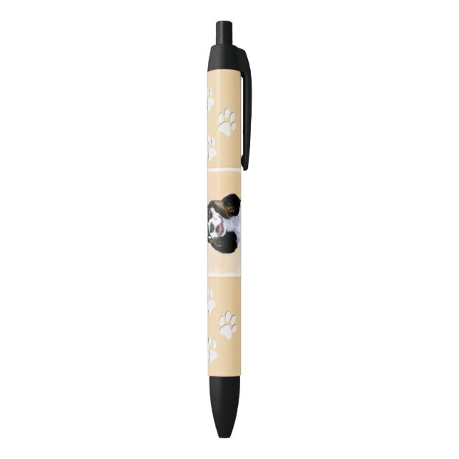 Cocker Spaniel (Parti) Painting - Original Dog Art Black Ink Pen (Bottom (Vertical))