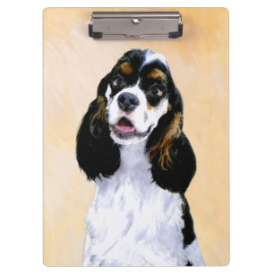Cocker Spaniel (Parti) Painting - Original Dog Art Clipboard