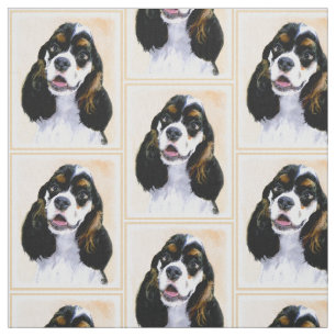 Cocker Spaniel (Parti) Painting - Original Dog Art Fabric