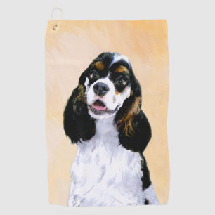Cocker Spaniel (Parti) Painting - Original Dog Art Golf Towel