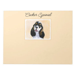 Cocker Spaniel (Parti) Painting - Original Dog Art Notepad