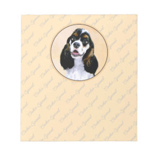 Cocker Spaniel (Parti) Painting - Original Dog Art Notepad