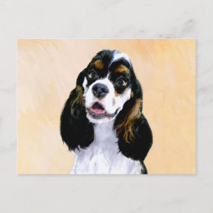 Cocker Spaniel (Parti) Painting - Original Dog Art Postcard