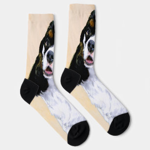 Cocker Spaniel (Parti) Painting - Original Dog Art Socks