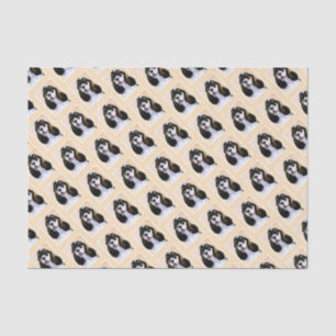 Cocker Spaniel (Parti) Painting - Original Dog Art Tissue Paper