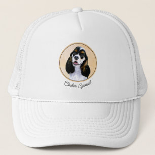 Cocker Spaniel (Parti) Painting - Original Dog Art Trucker Hat