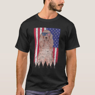 Cocker Spaniel Patriotic Dog USA Pride American Fl T-Shirt