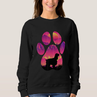 Cocker Spaniel Paw Mom Dad Dog  Women Men Sweatshirt