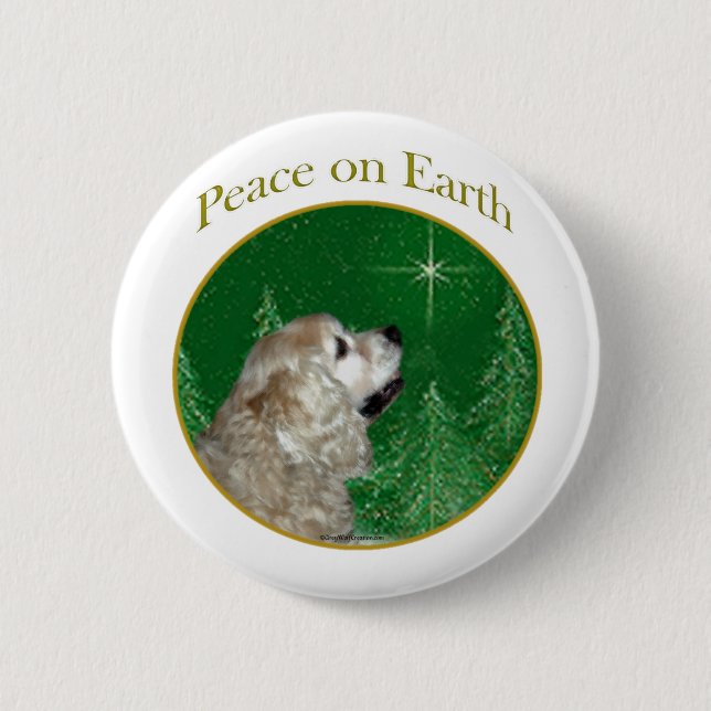 Cocker Spaniel Peace 6 Cm Round Badge (Front)