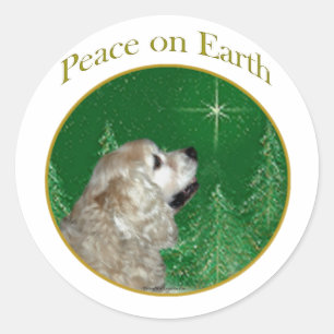 Cocker Spaniel Peace Classic Round Sticker