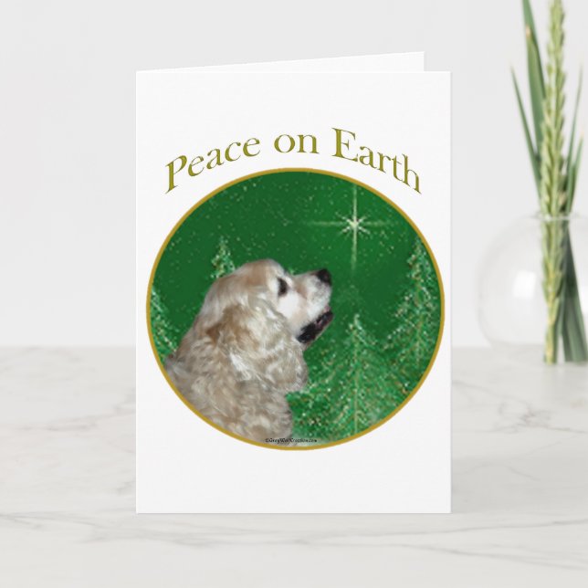 Cocker Spaniel Peace Holiday Card (Front)