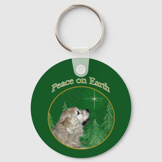 Cocker Spaniel Peace Key Ring (Front)