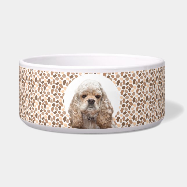 Cocker Spaniel Personalise Photo & Name Dog  Bowl (Front)