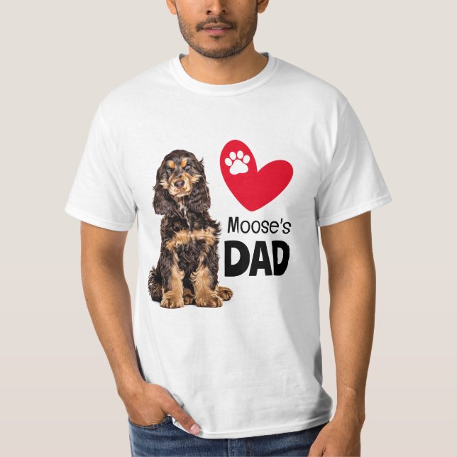 Cocker Spaniel Personalised Dad  T-Shirt (Front)