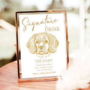 Cocker Spaniel Personalised Signature Drink Poster