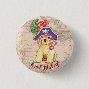 Cocker Spaniel Pirate 3 Cm Round Badge