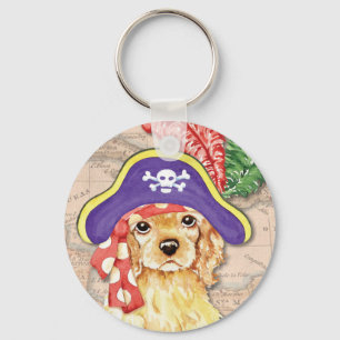 Cocker Spaniel Pirate Key Ring