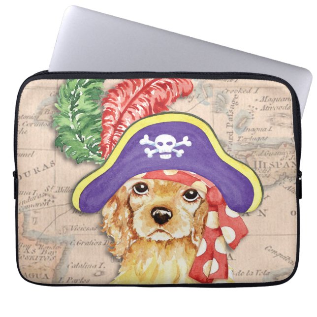 Cocker Spaniel Pirate Laptop Sleeve (Front)