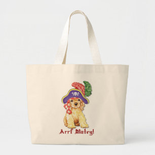 Cocker Spaniel Pirate Large Tote Bag