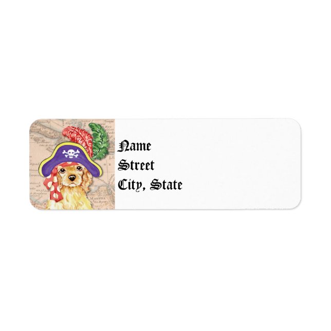 Cocker Spaniel Pirate Return Address Label (Front)