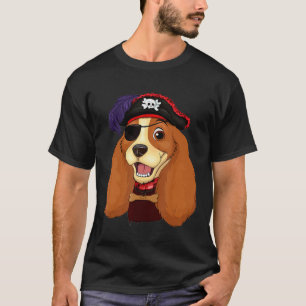 Cocker Spaniel Pirate Skull Crossbones Halloween C T-Shirt
