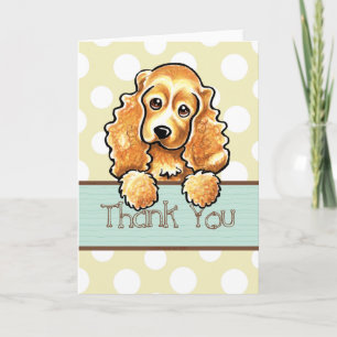 Cocker Spaniel Polka Dots Thank You Card