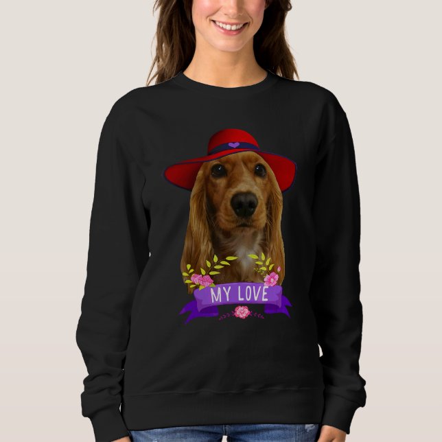 Cocker Spaniel   Poplove Cocker Spaniels Dad Mum Sweatshirt (Front)