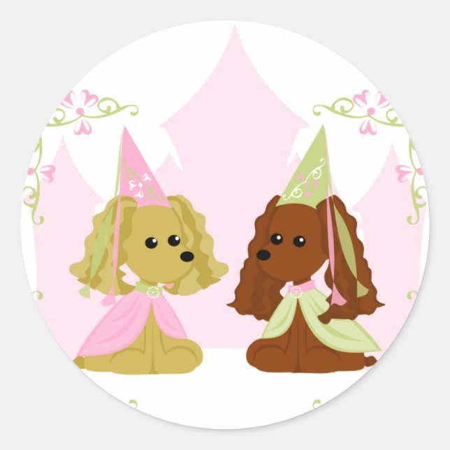 Cocker Spaniel Princess Classic Round Sticker (Front)