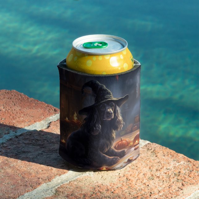 Cocker Spaniel Pumpkins Halloween Scary Can Cooler (In Situ Pool)