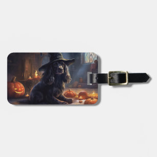 Cocker Spaniel Pumpkins Halloween Scary Luggage Tag