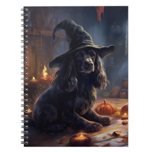Cocker Spaniel Pumpkins Halloween Scary Notebook