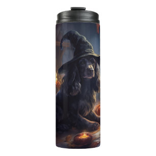 Cocker Spaniel Pumpkins Halloween Scary Thermal Tumbler