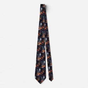 Cocker Spaniel Pumpkins Halloween Scary Tie