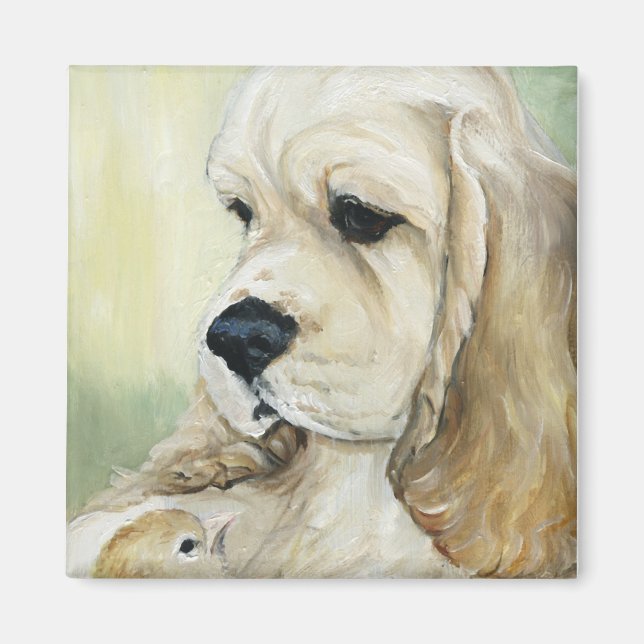 Cocker Spaniel Pup and Chick Magnet (Front)