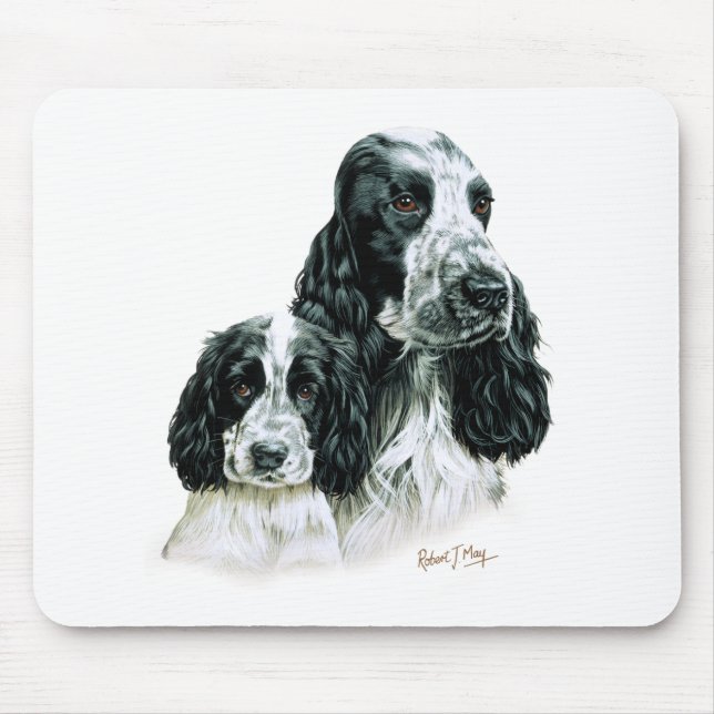 Cocker Spaniel & Pup Mouse Pad (Front)