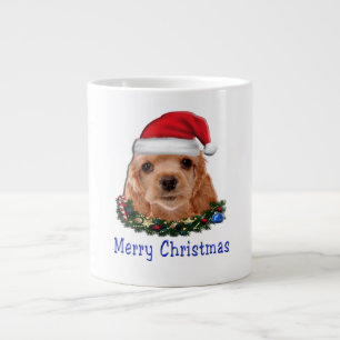 Cocker spaniel puppie christmas large coffee mug