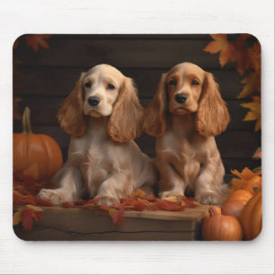 Cocker Spaniel Puppy Autumn Delight Pumpkin Mouse Pad