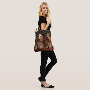 Cocker Spaniel Puppy Autumn Delight Pumpkin Tote Bag